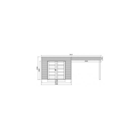 Abri de Jardin en Bois Traité Autoclave avec Terrasse Latérale Salerno - 5,40 m² - Image 2