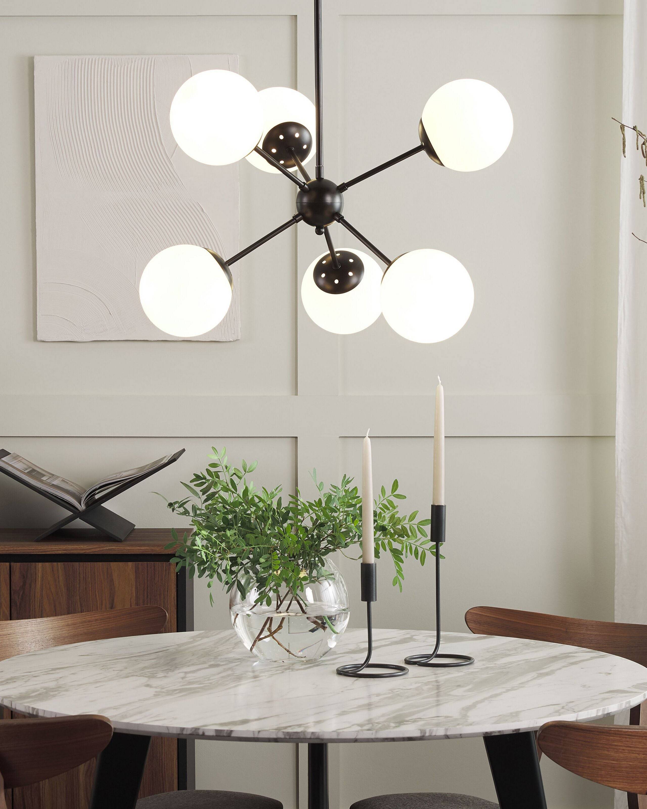 Beliani - Lampe suspension Métal Noir/blanc ADAWRO - Beliani