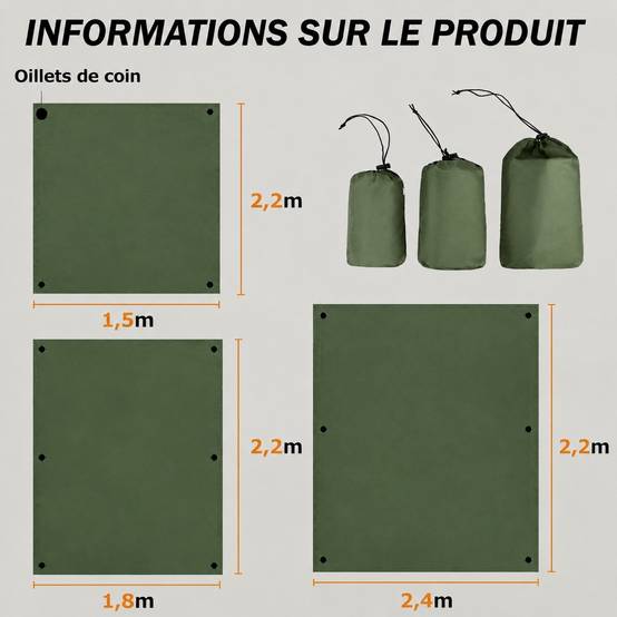 Tapis de Sol Imperméable Pliable Léger pour Camping Randonnée Extérieur - Image 2