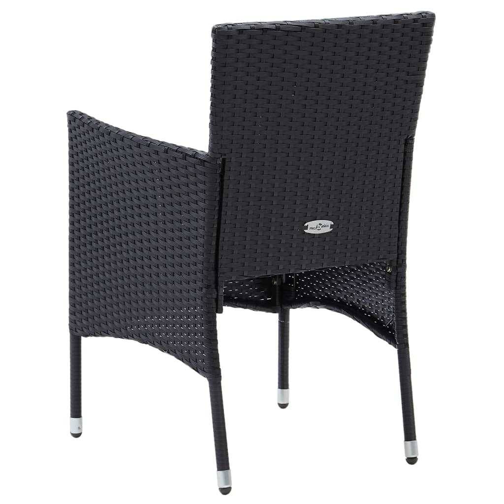 Vidaxl - Ensemble à dîner de jardin avec coussins 3 pcs-Salons de jardin poly rotin noir 452494 - Image 10