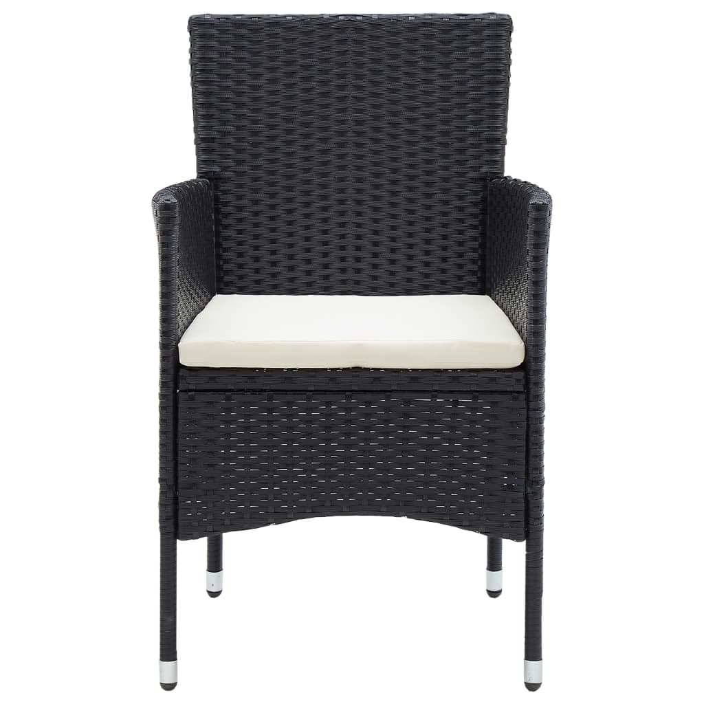 Vidaxl - Ensemble à dîner de jardin avec coussins 3 pcs-Salons de jardin poly rotin noir 452494 - Image 6