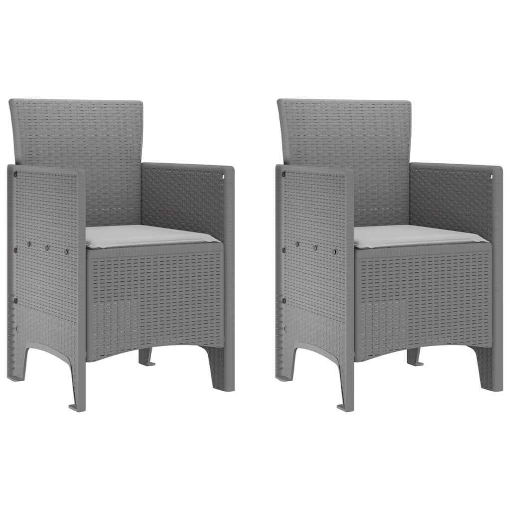 PANGIVO - Chaise de jardin polypropylènes gris clair 53 x 49 x 85 cm, Poids :12.6kg - PANGIVO - Image 2