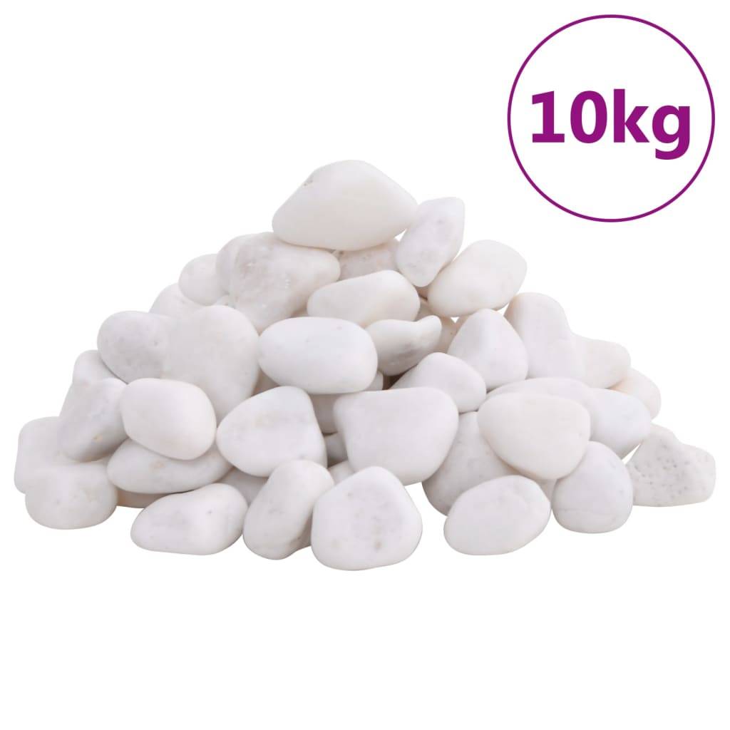 Galets Décoratifs Blancs Pierres Polies pour Paillage Jardin Zen & Déco Intérieure 2-5 cm 10 kg - ComfortXL Outdoor Living - Image 2