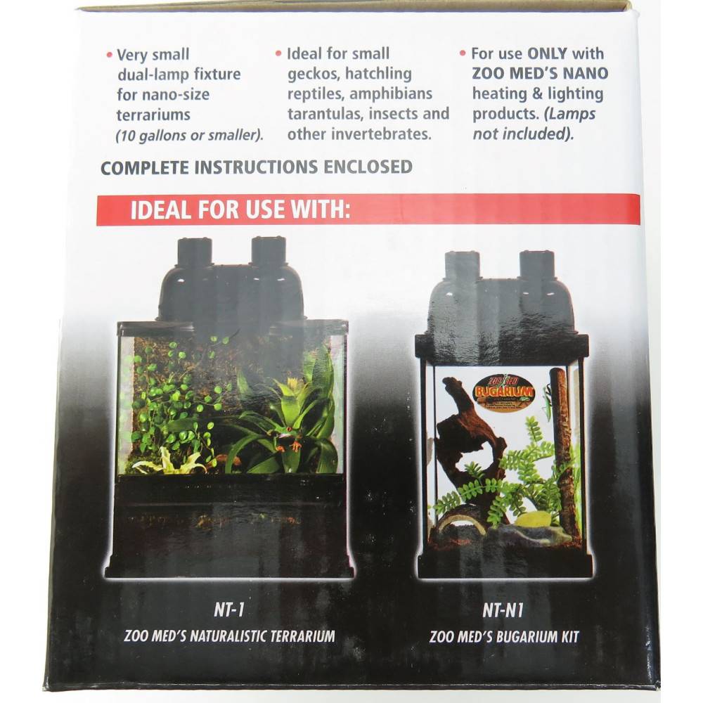 Zoomed - Zoo Med - support de lampe double nano LF-36E combo dome 80 w max total pour terrarium - Image 5