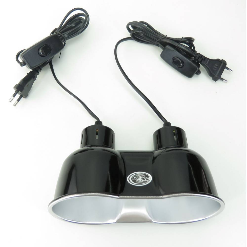 Zoomed - Zoo Med - support de lampe double nano LF-36E combo dome 80 w max total pour terrarium - Image 1