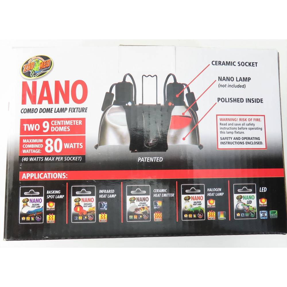 Zoomed - Zoo Med - support de lampe double nano LF-36E combo dome 80 w max total pour terrarium - Image 7