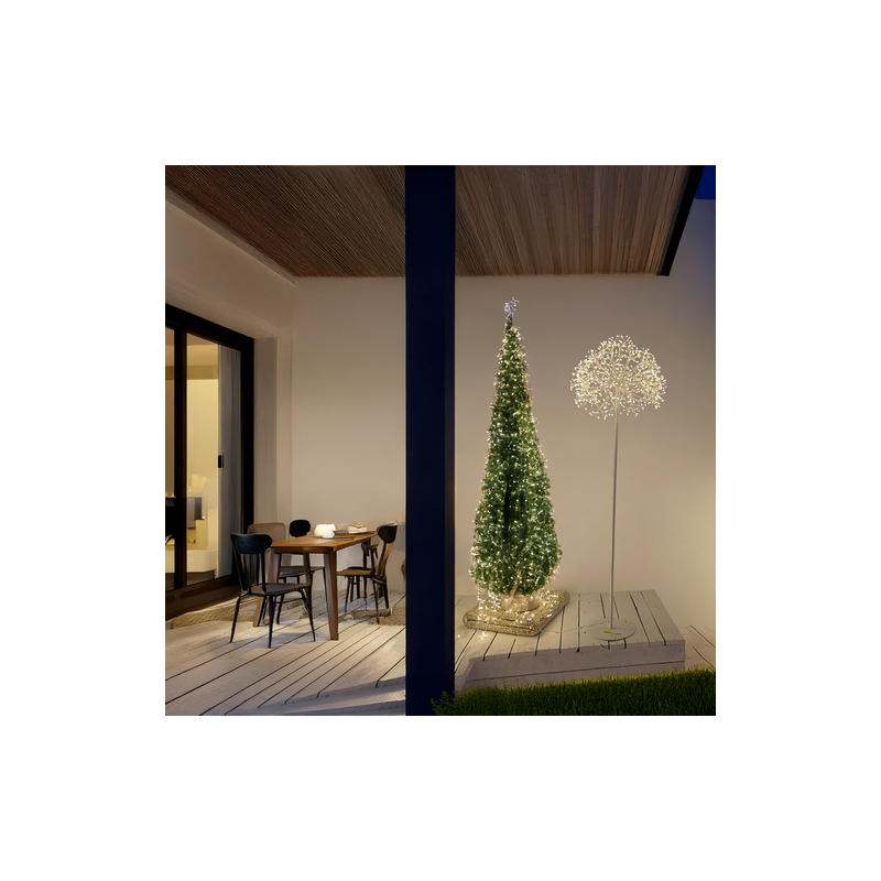 Lampadaire Riche Blanc H155cm Branche micro LED demie Sphère ø50cm IP44 - Image 2
