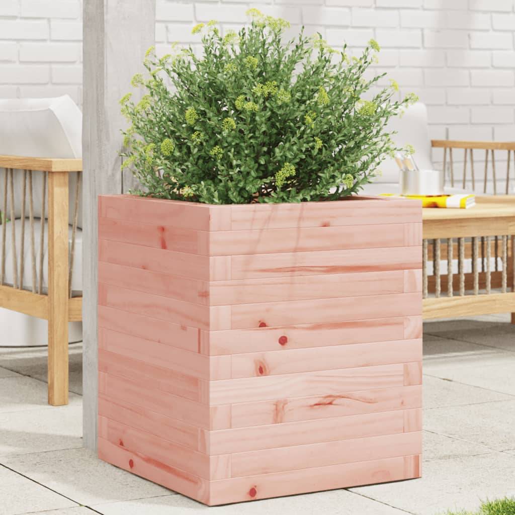ComfortXL - Jardinière Cube en Bois de Douglas Massif – Pot Carré Solide et Esthétique pour Plantes Ornementales – 40x46cm Naturel – ComfortXL Outdoor Living - Image 1