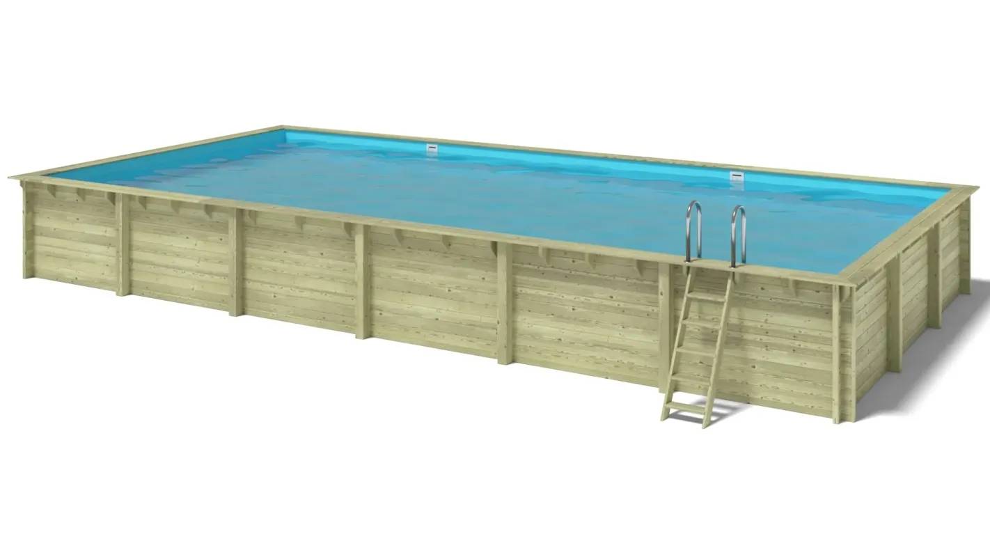 Altanka - Piscine en bois 12,20x6,20 - H.1,44 m - avec filtration et coffre - BAS762OSPI+SZA - Image 3