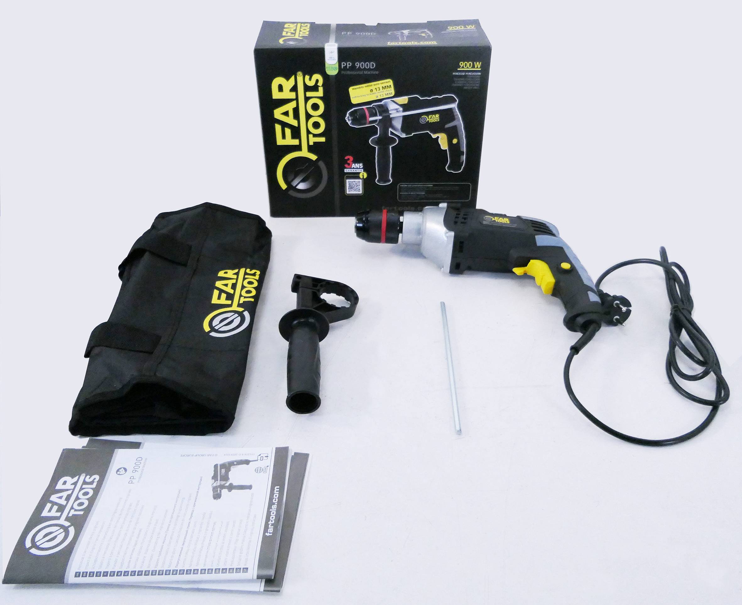 Perceuse percussion Fartools PP 900D - 900 W - Mandrin Auto-Serrant Ø13 mm
 FARTOOLS - Image 2