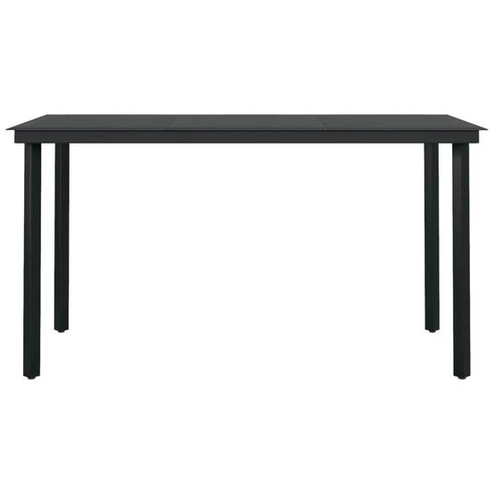Salon de Jardin 6P 140cm Rotin PVC et Acier pour Terrasse Noir – ComfortXL Outdoor Living - Image 6