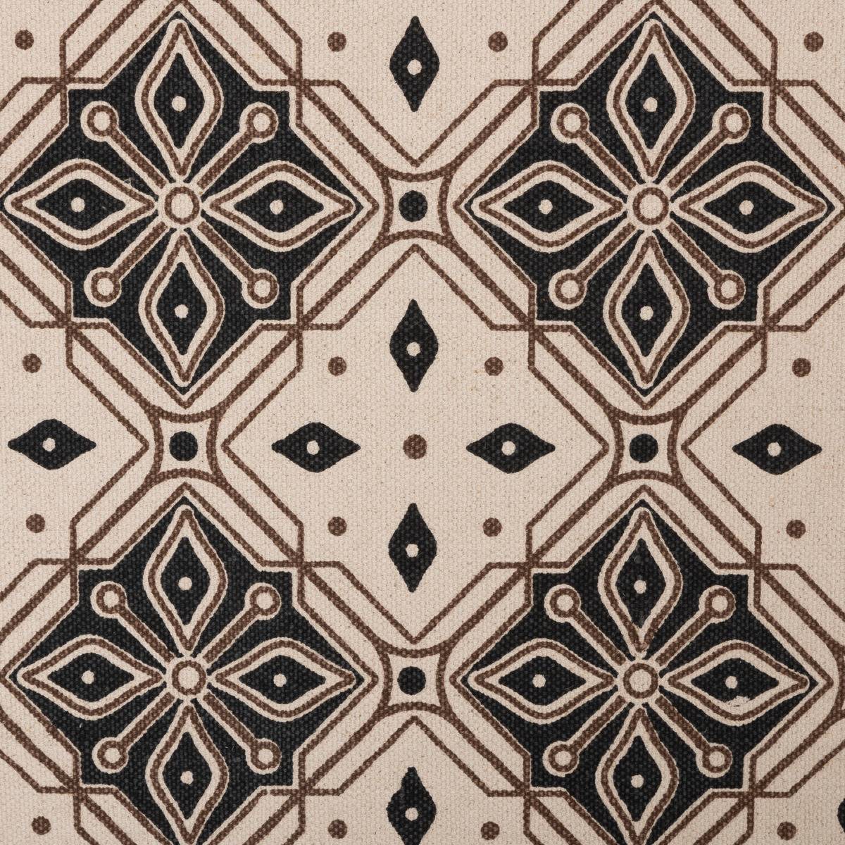 Atmosphera - Tapis de couloir en Coton Beige et Noir motif mosaïque 80 x 200 cm - Image 3
