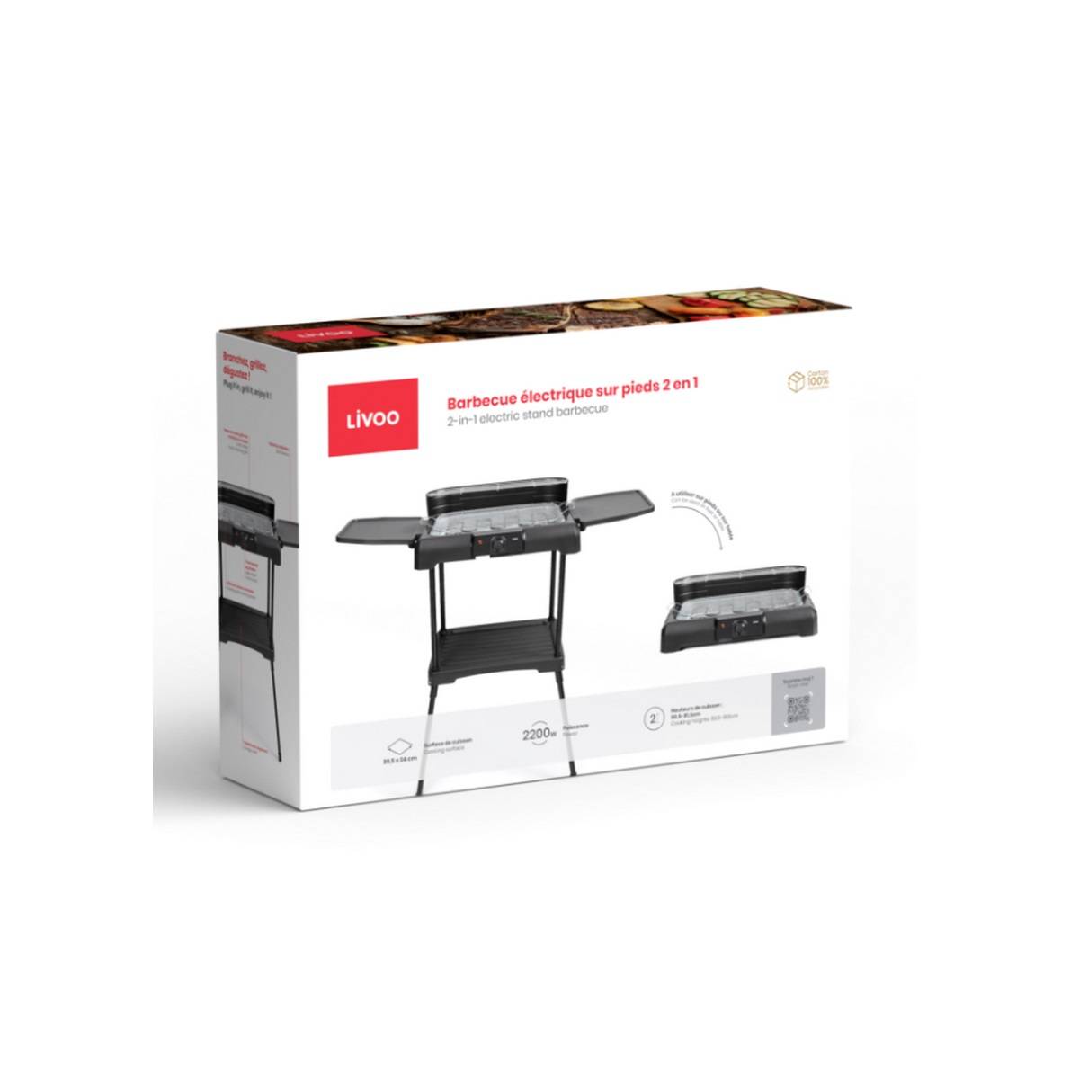 Livoo - Barbecue électrique sur pieds 2200w noir DOM507 Livoo - Image 4