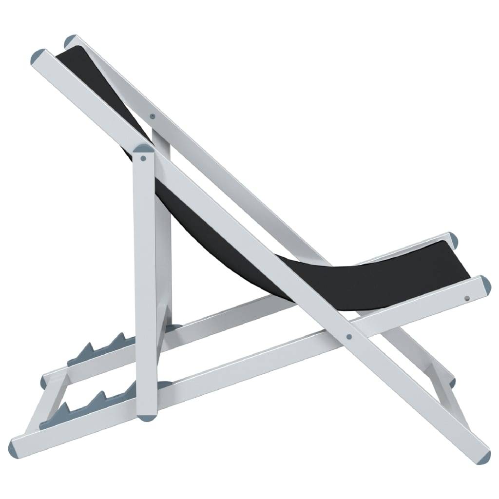 Maison Chic - lot de 2 Chaises de plage pliantes - Bain de soleil - Transat noir aluminium et textilène HL306 - Image 5