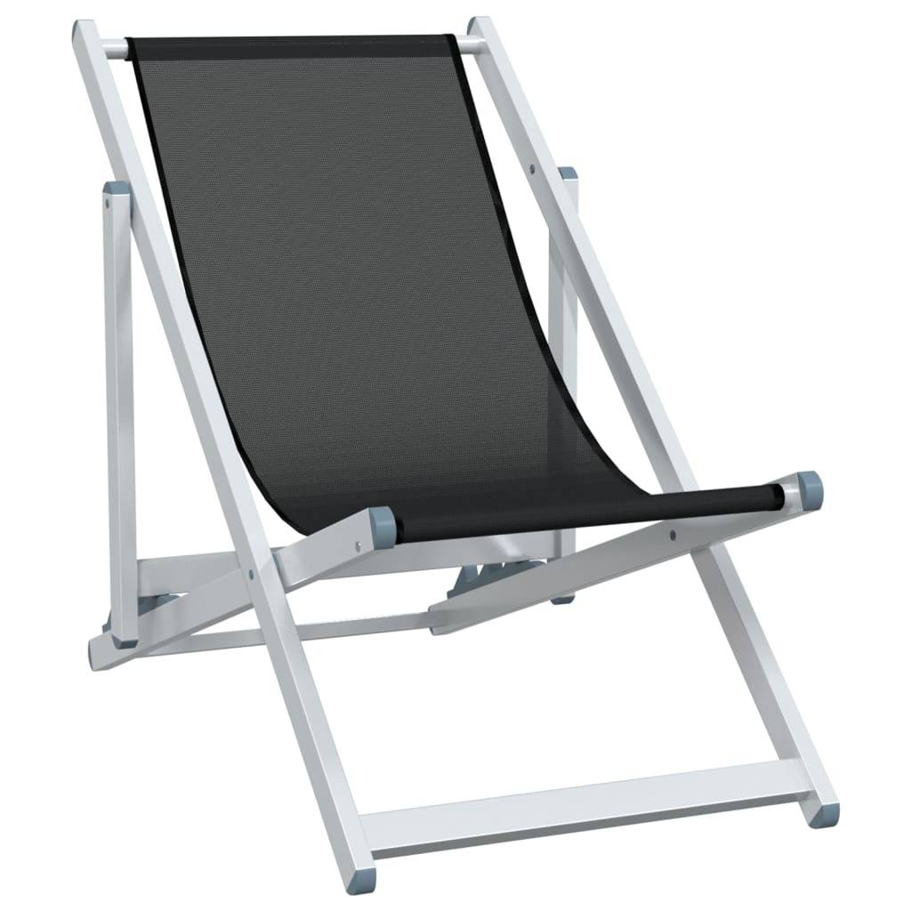 Maison Chic - lot de 2 Chaises de plage pliantes - Bain de soleil - Transat noir aluminium et textilène HL306 - Image 3