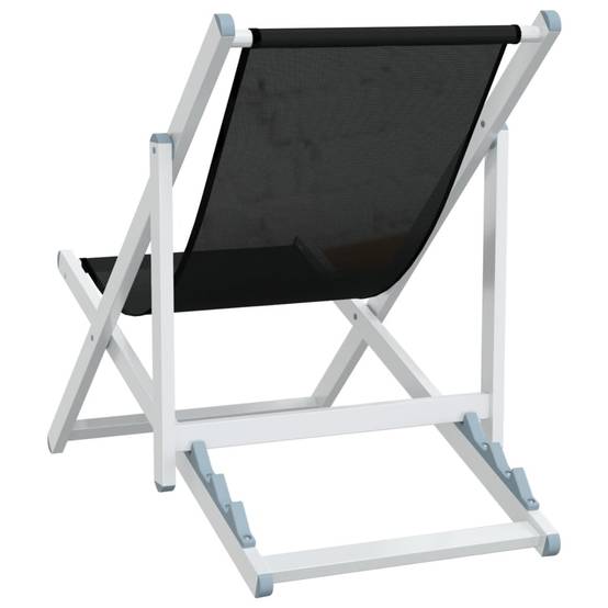 Maison Chic - lot de 2 Chaises de plage pliantes - Bain de soleil - Transat noir aluminium et textilène HL306 - Image 6