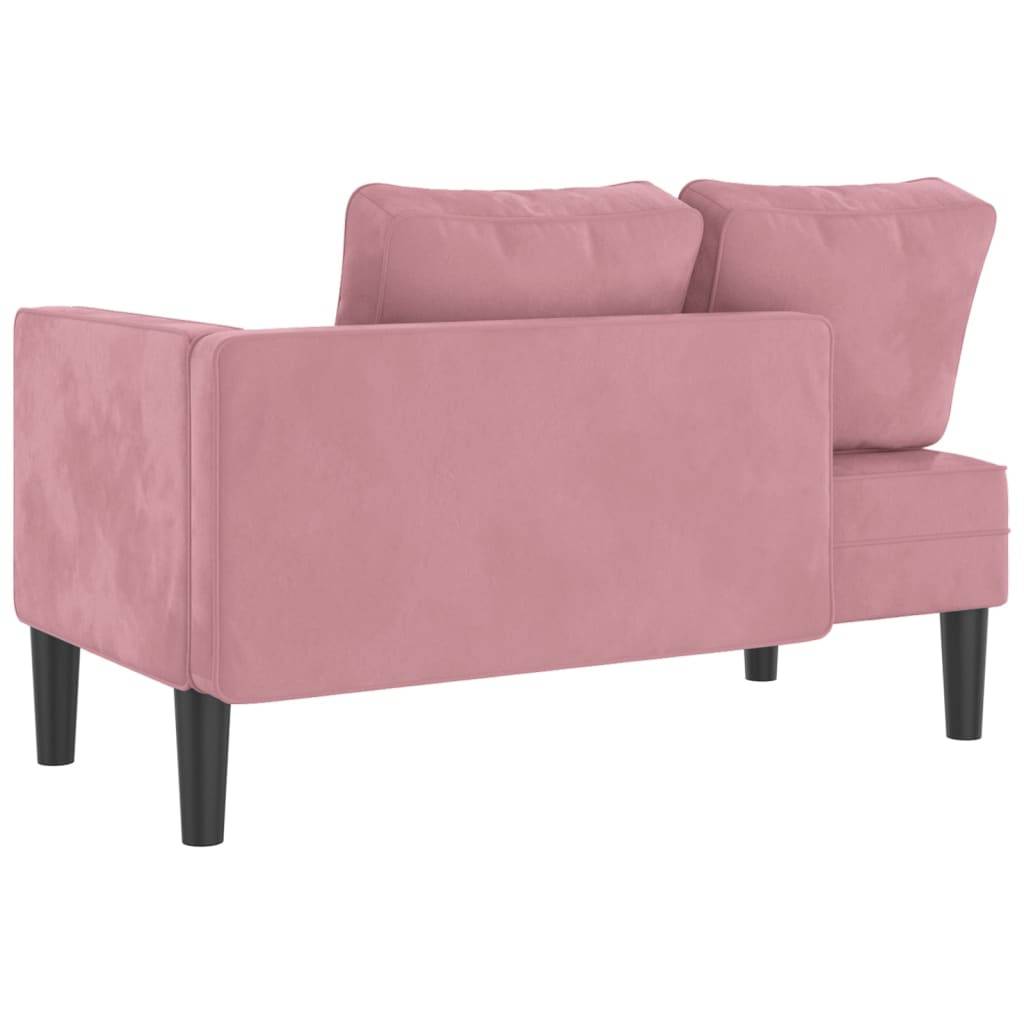 Maison Chic - Chaise longue | Transat | Bain de soleil avec coussins rose velours - Image 5