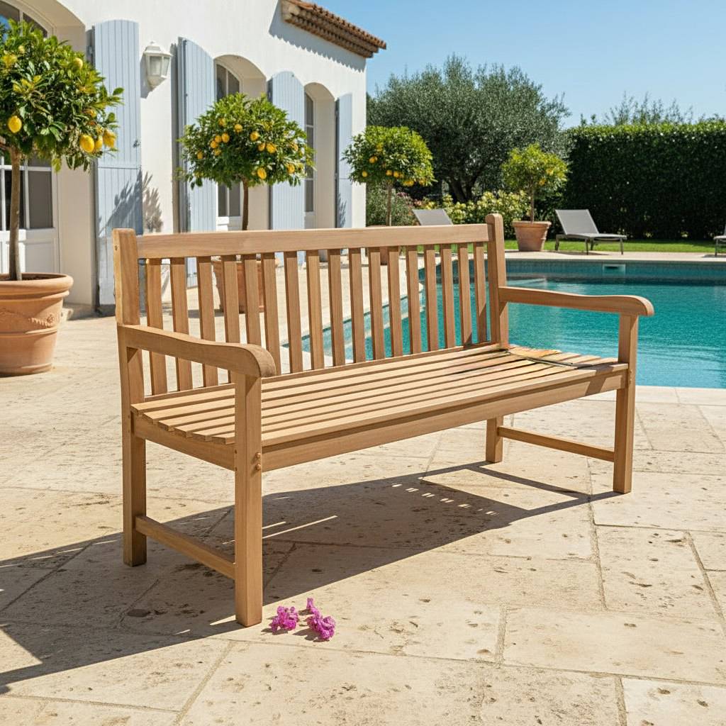 Teck'Attitude - Banc en teck massif Londres 180 cm - TECK'Attitude - Image 2