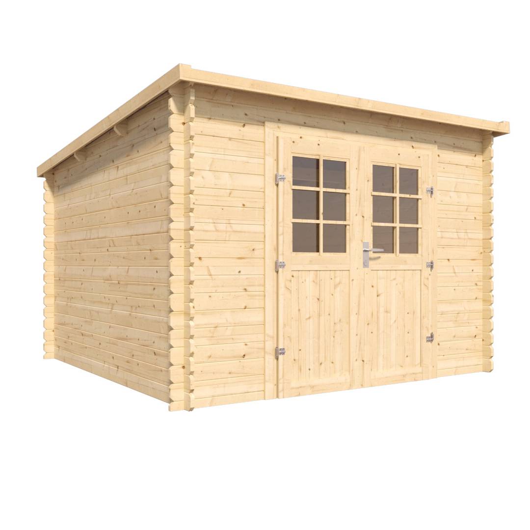 Eden Partenaire Jardin - Abri de jardin en bois de 7.53m² avec toit mono pente et double porte - Image 1