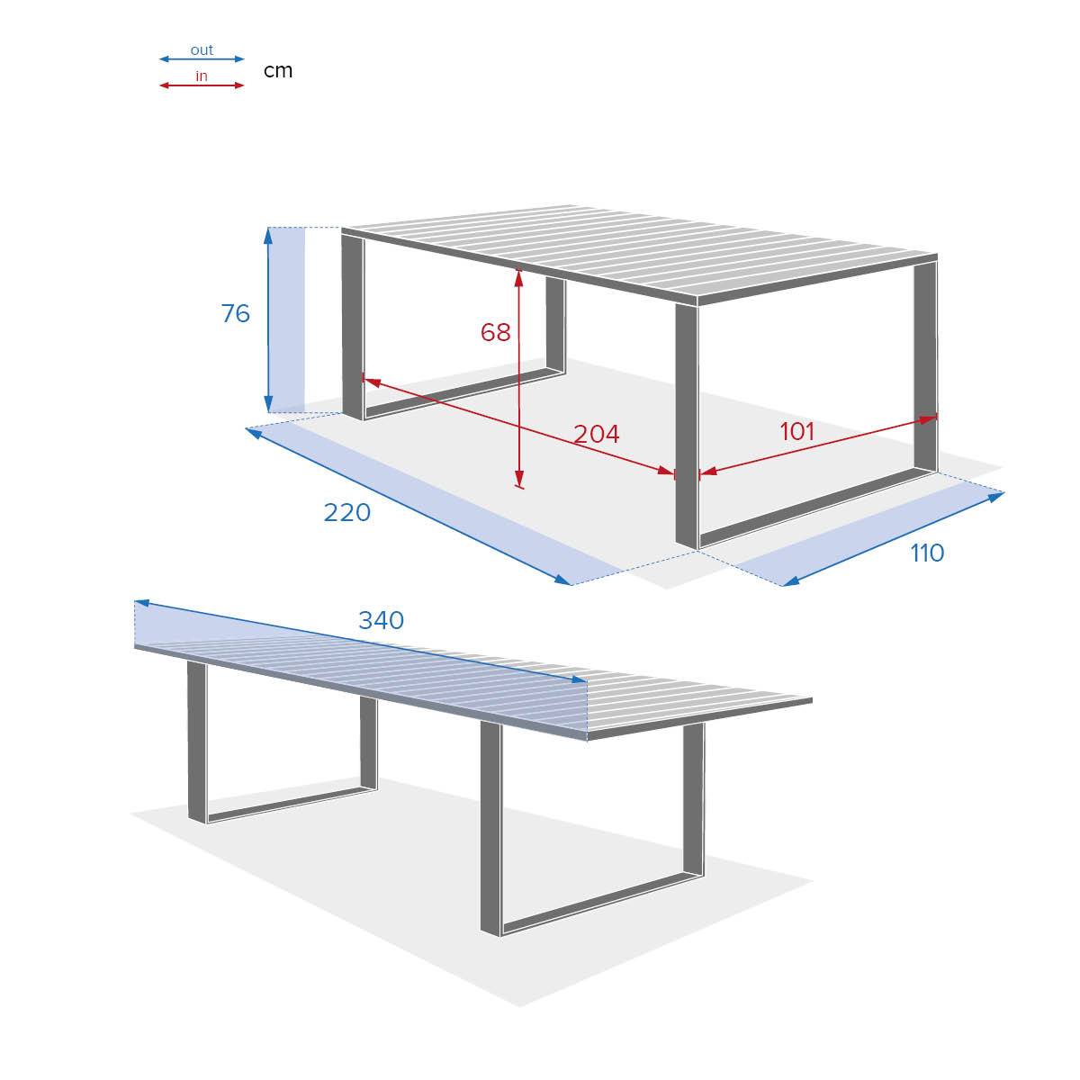 Hesperide - Table de jardin extensible "Corvo" acacia & graphite 12 places Hespéride - Image 7