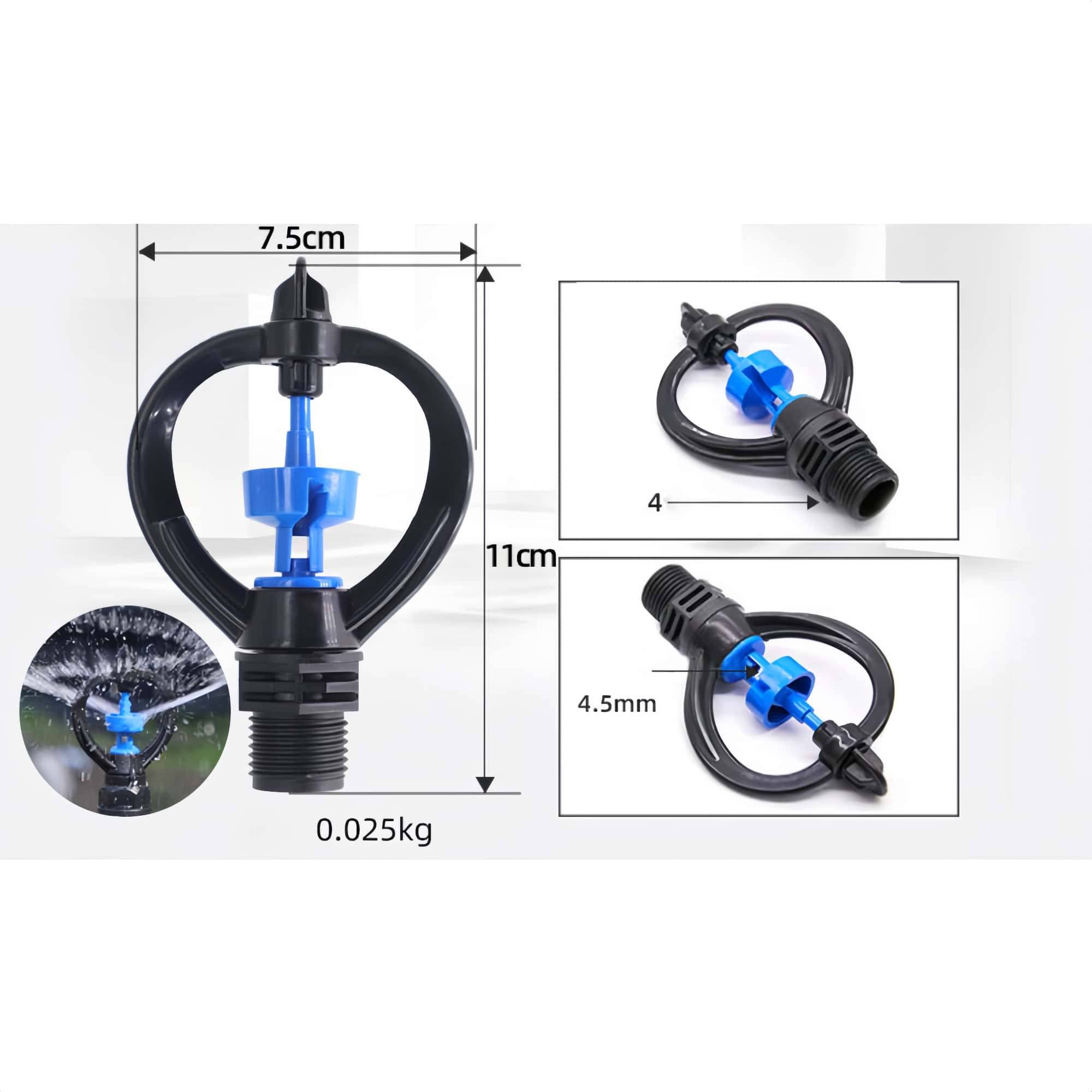 DtopbuyAge - G1 2 Lance Arroseur Rotatif Automatique 360 Degrés Buse de Pulvérisation Moyenne Portée 4 Jets pour Pelouse Jardin Arrosage DtopbuyAge - Image 3