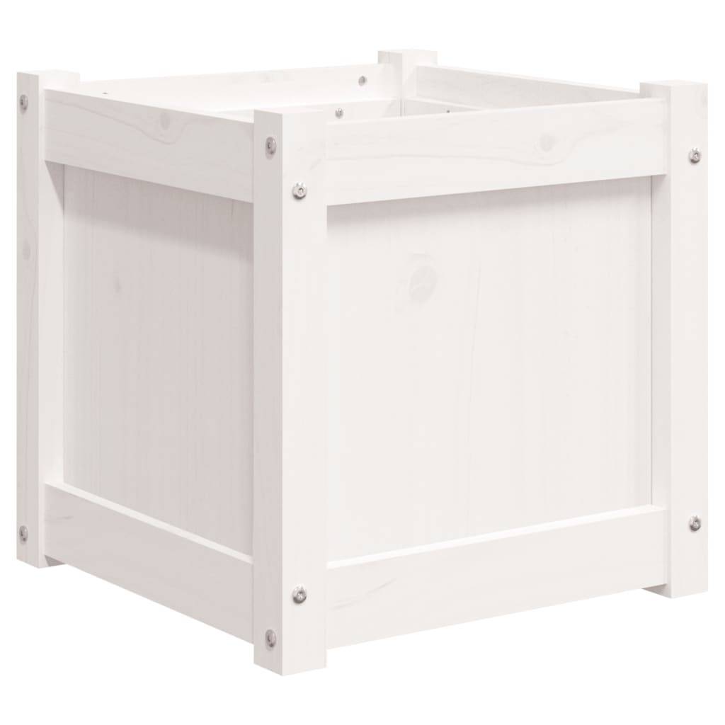 Maison Chic - Jardinière - Pot De Fleurs - Bac à Fleurs blanc 40x40x40 cm bois de pin massif - Image 7