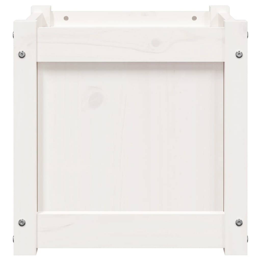 Maison Chic - Jardinière - Pot De Fleurs - Bac à Fleurs blanc 40x40x40 cm bois de pin massif - Image 6
