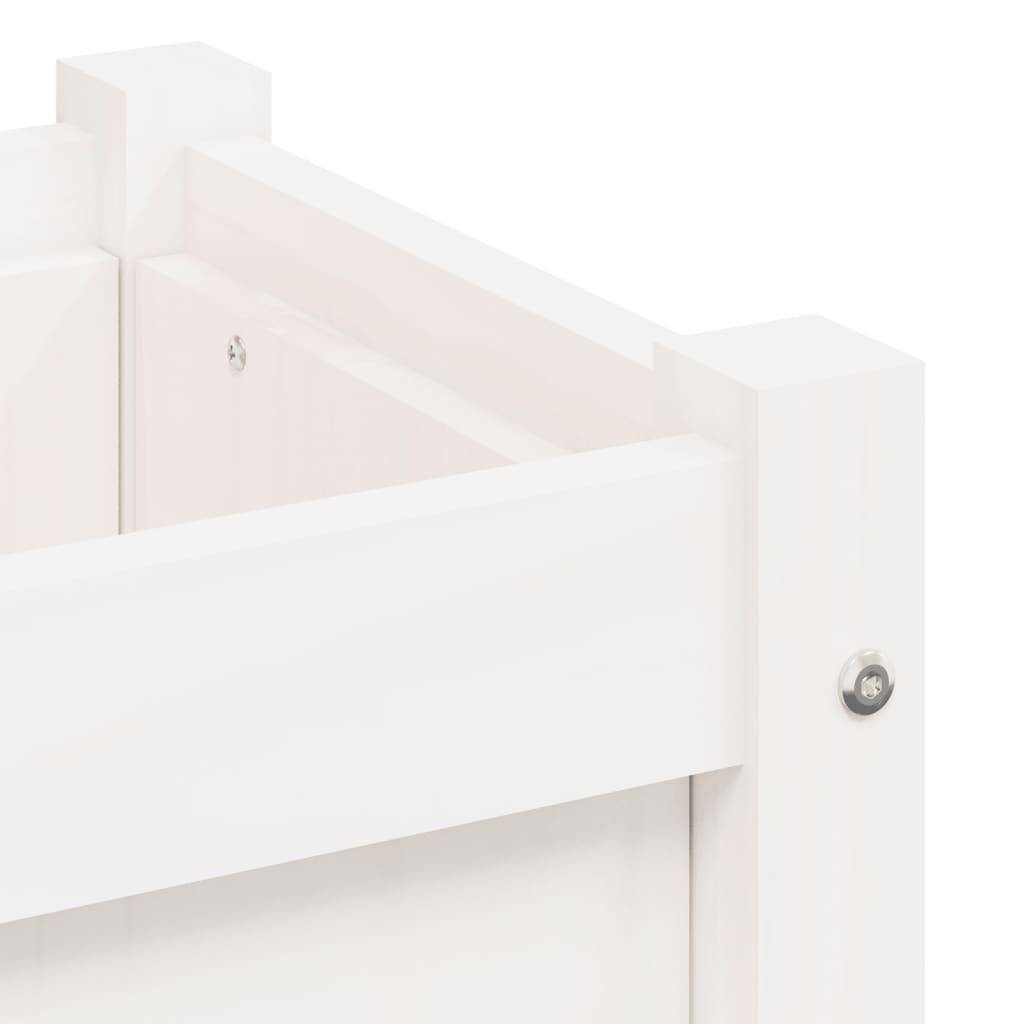 Maison Chic - Jardinière - Pot De Fleurs - Bac à Fleurs blanc 40x40x40 cm bois de pin massif - Image 9