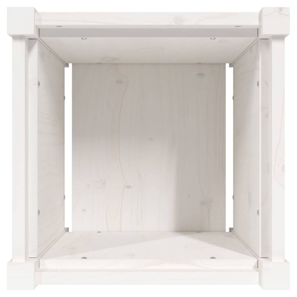 Maison Chic - Jardinière - Pot De Fleurs - Bac à Fleurs blanc 40x40x40 cm bois de pin massif - Image 8