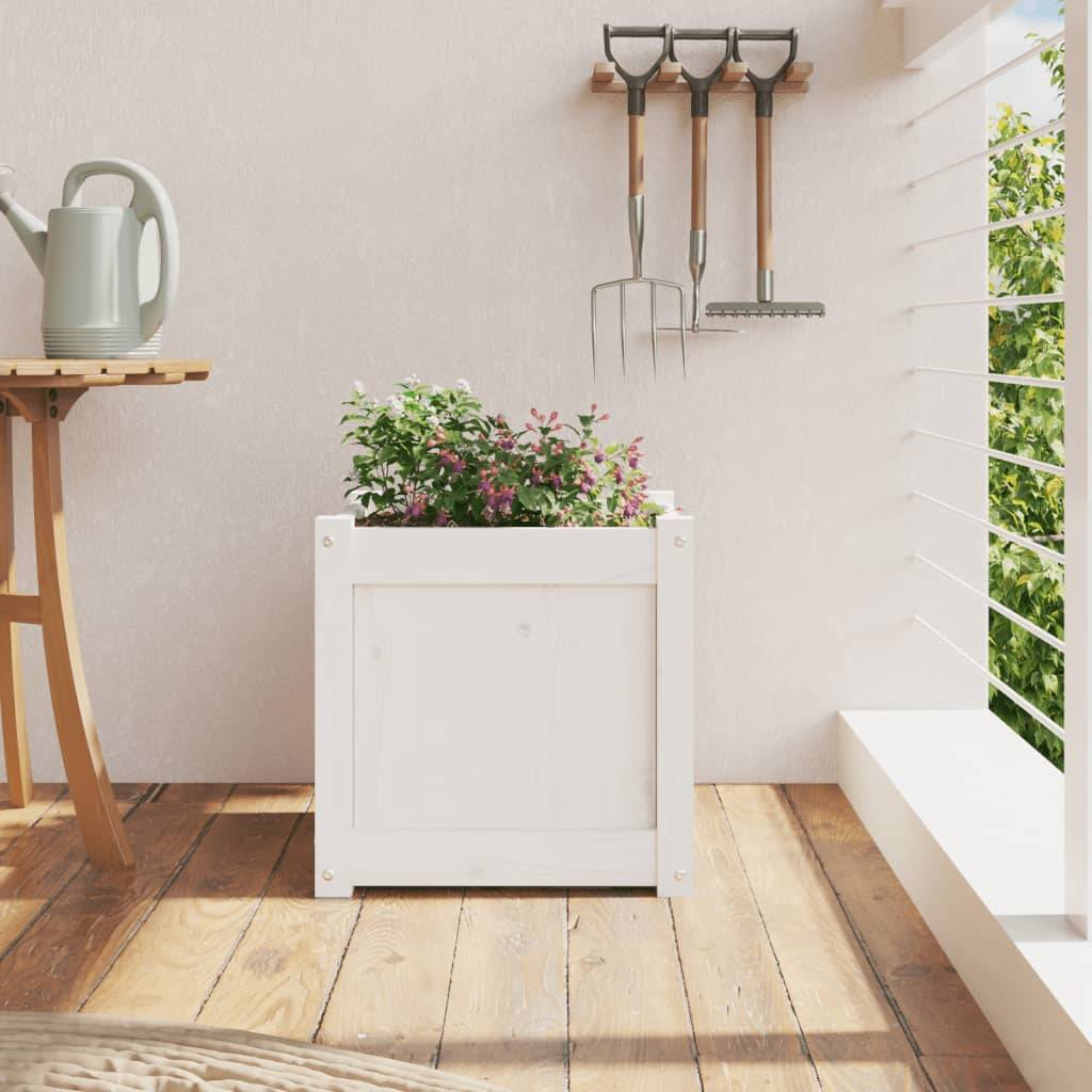 Maison Chic - Jardinière - Pot De Fleurs - Bac à Fleurs blanc 40x40x40 cm bois de pin massif - Image 3