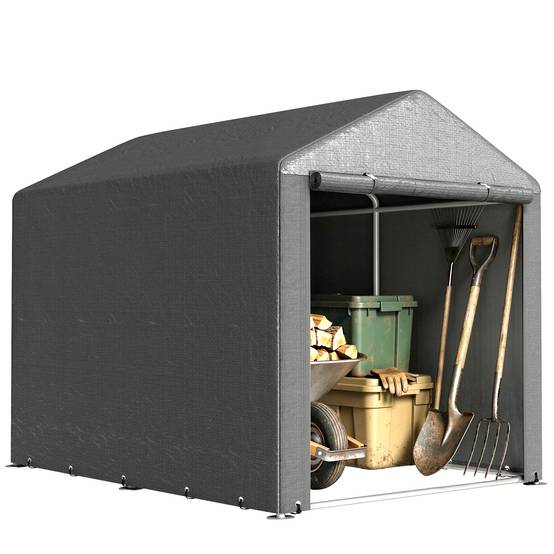 Sans Marque - Abri jardin tente garage vélos motos housse anti-UV 1,6x2 m gris foncé - Image 1