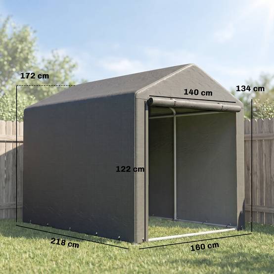 Sans Marque - Abri jardin tente garage vélos motos housse anti-UV 1,6x2 m gris foncé - Image 5