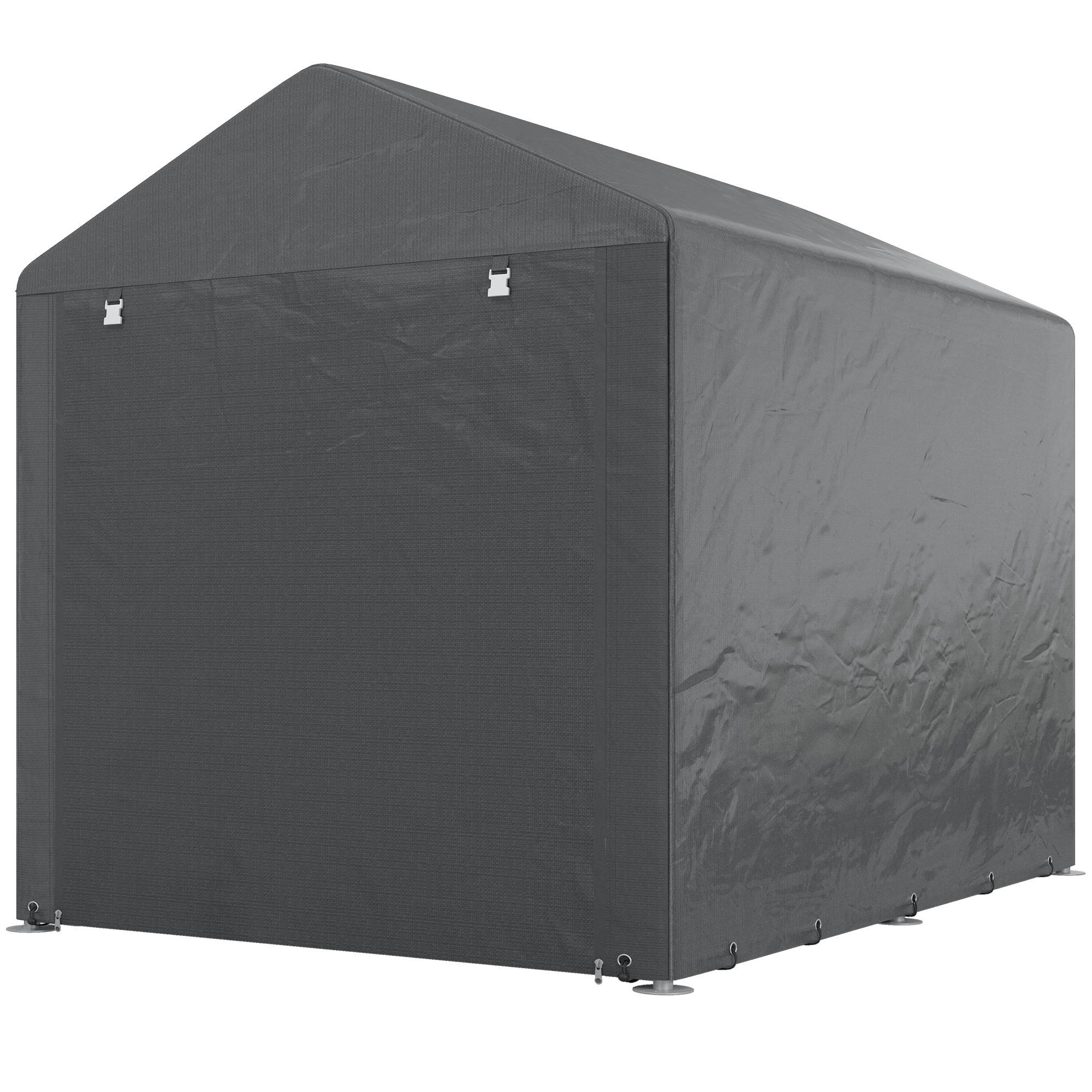 Sans Marque - Abri jardin tente garage vélos motos housse anti-UV 1,6x2 m gris foncé - Image 2