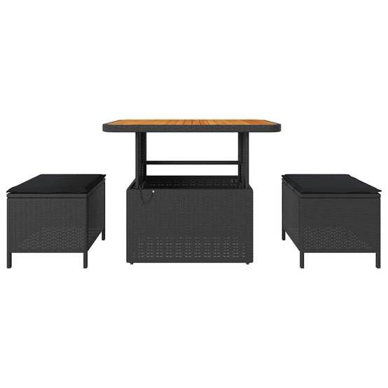 Ensemble de salle à manger pour jardin | Mobilier d'extérieur Noir polyrotin Maison Chic - Image 7
