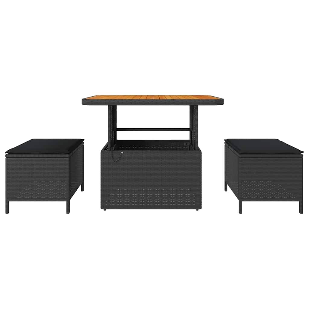 Ensemble de salle à manger pour jardin | Mobilier d'extérieur Noir polyrotin Maison Chic - Image 7
