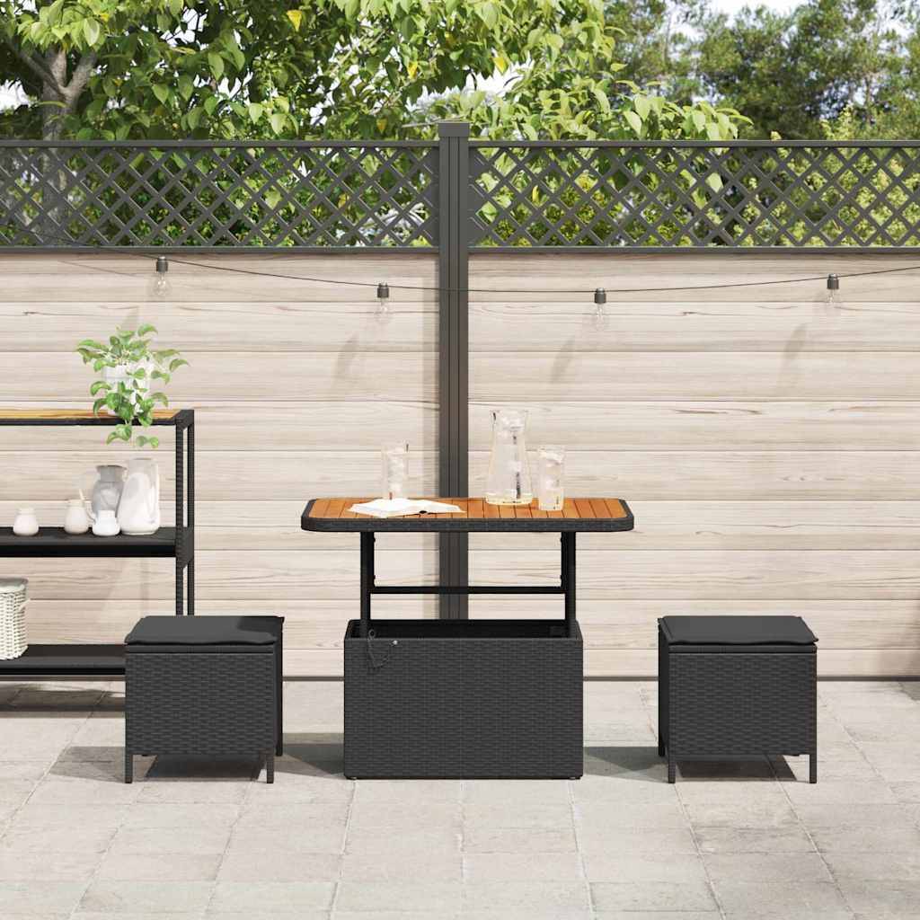 Ensemble de salle à manger pour jardin | Mobilier d'extérieur Noir polyrotin Maison Chic - Image 4