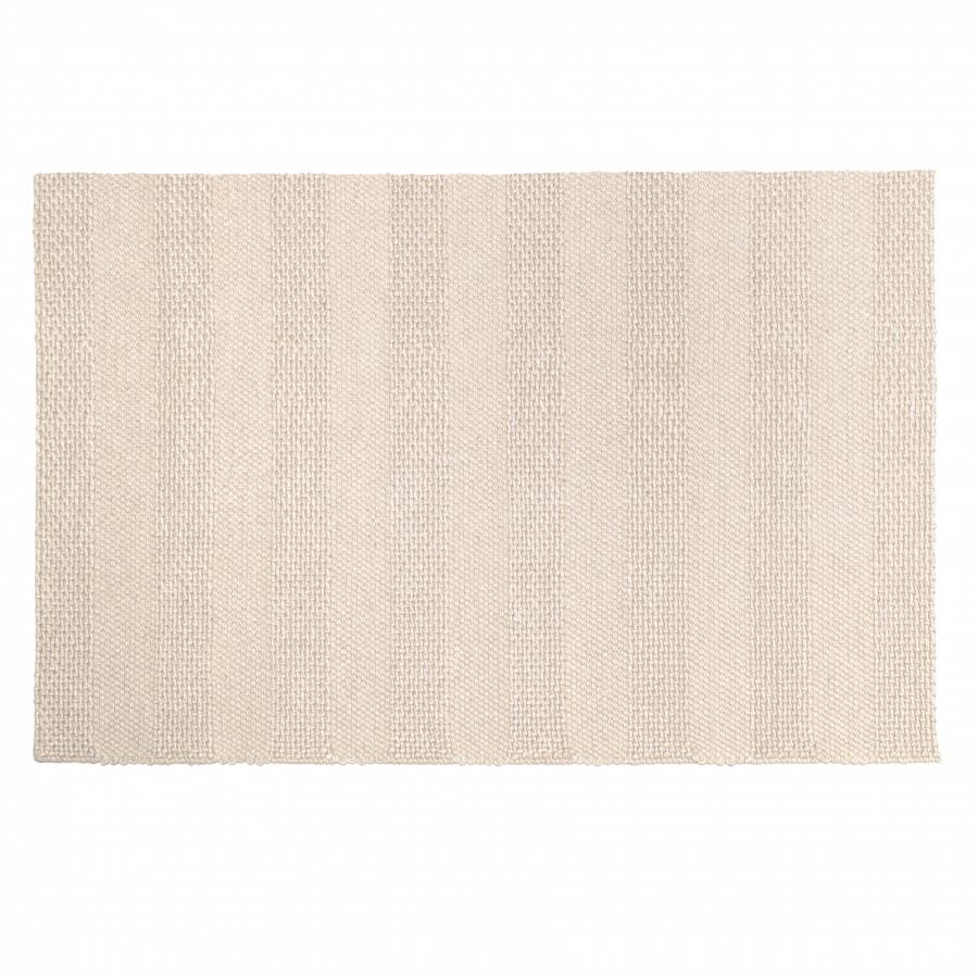 QUENTIN - Tapis rectangulaire 160x230cm en laine tissée couleur lin - Image 1