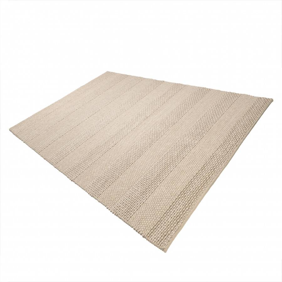 QUENTIN - Tapis rectangulaire 160x230cm en laine tissée couleur lin - Image 7
