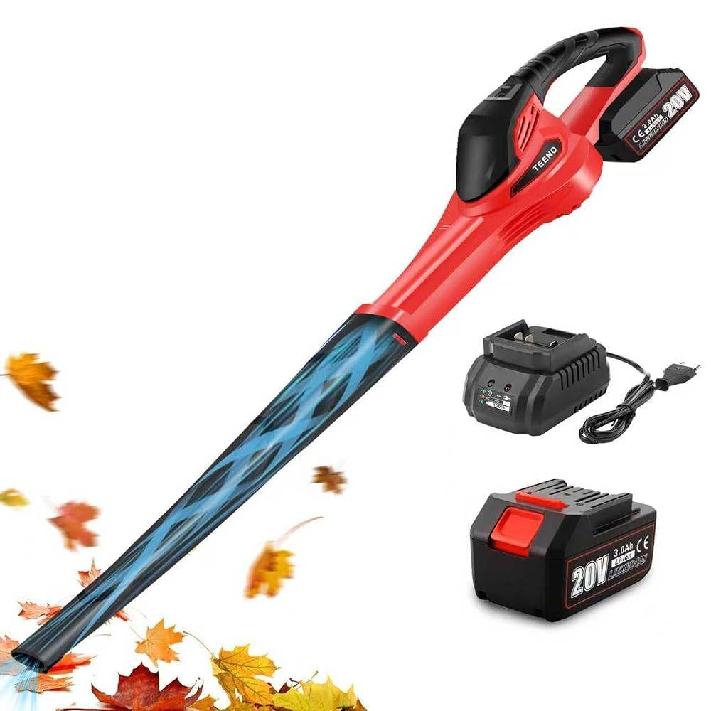 Teeno - Souffleur sans fil 20 V, batterie 3,0 Ah, 1 chargeur,Compatible avec les batteries Makita