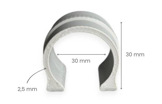 Clips bâche de serre pour tube diamètre 30mm - plastique - LES SERRES TONNEAU - Image 2