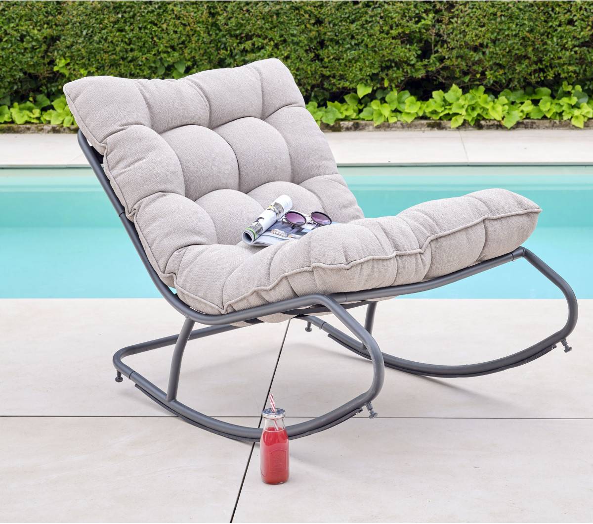 Ozalide - Fauteuil à bascule  1 place  Gris Anthracite  MADRID - Image 1
