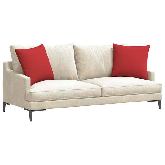 Paire de Coussins Carrés Tissu Doux pour Décoration Salon Chambre Housse Lavable Rouge 50x50 cm – ComfortXL Outdoor Living - Image 3