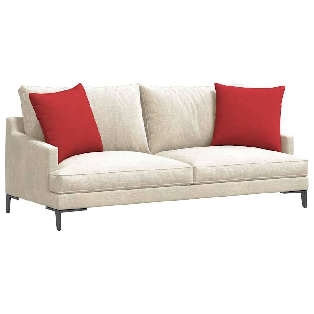 Paire de Coussins Carrés Tissu Doux pour Décoration Salon Chambre Housse Lavable Rouge 50x50 cm – ComfortXL Outdoor Living - Image 3