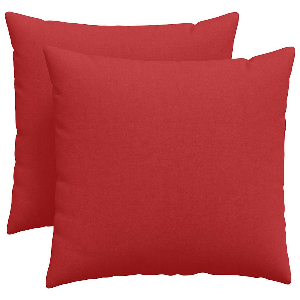 Paire de Coussins Carrés Tissu Doux pour Décoration Salon Chambre Housse Lavable Rouge 50x50 cm – ComfortXL Outdoor Living - Image 2