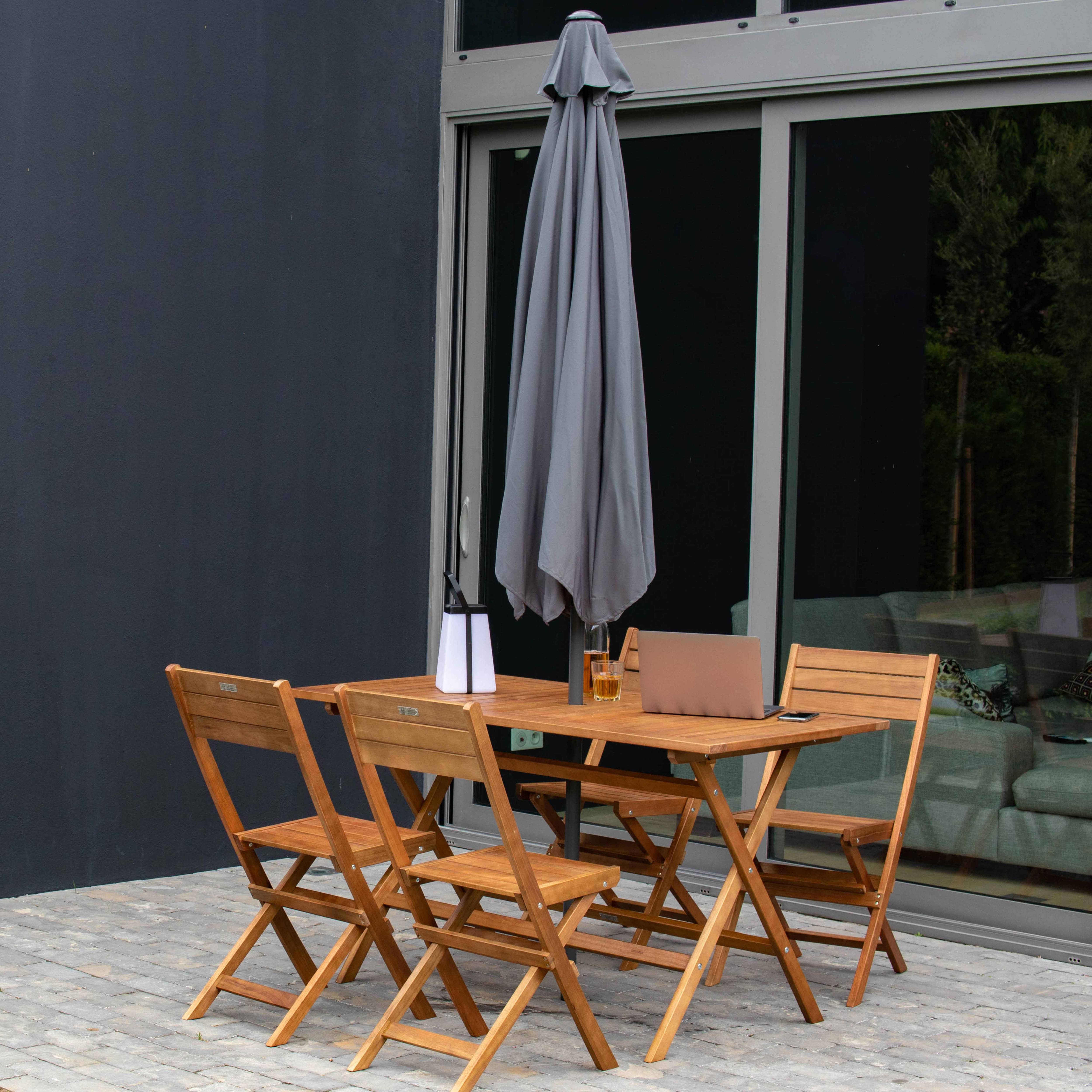 Oviala - Toile pour parasol droit 3m anthracite Matera - Oviala - Image 6
