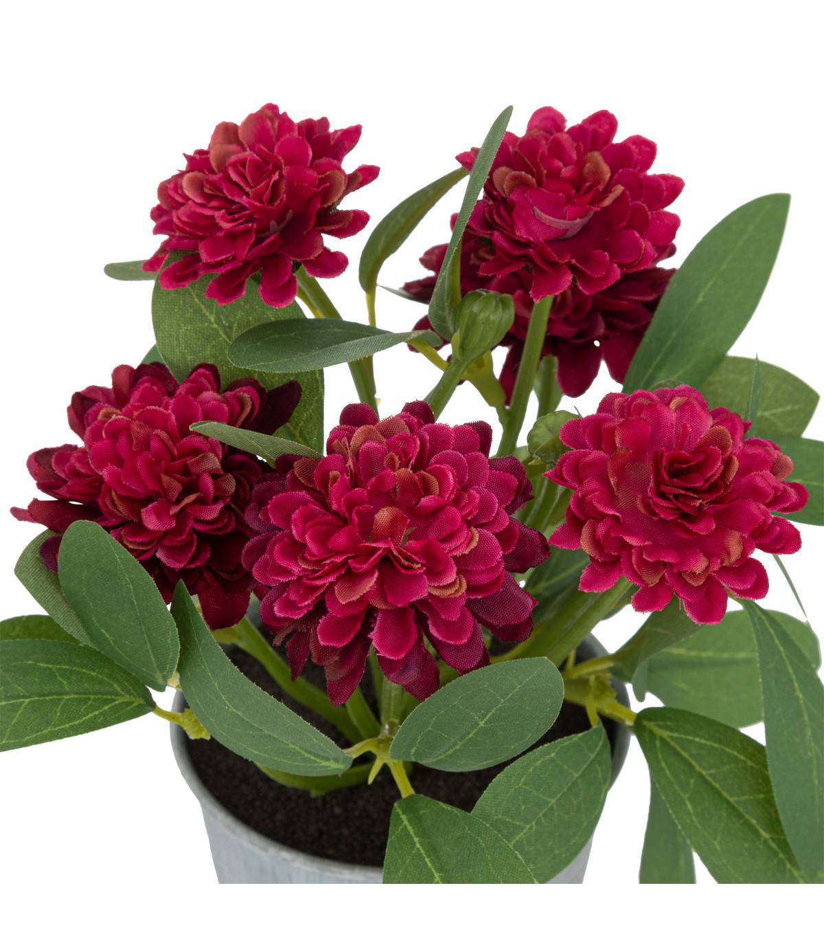 Fleurs artificielles dans un pot en zinc D 15 x H 19 cm - Image 2