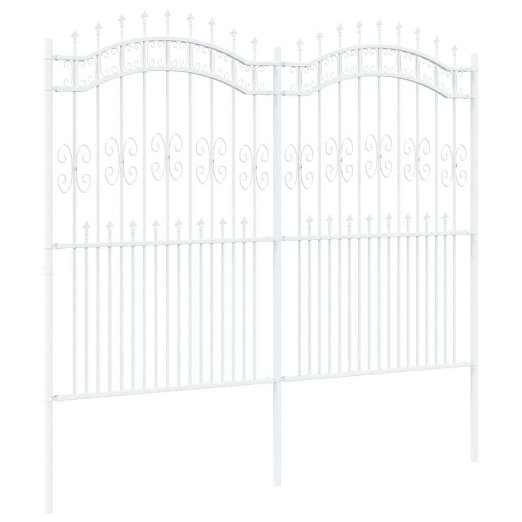Maison Chic - Clôture de jardin - Panneau de clôture - Palissade Blanc 215 cm Acier peint par poudre g478 - Image 3