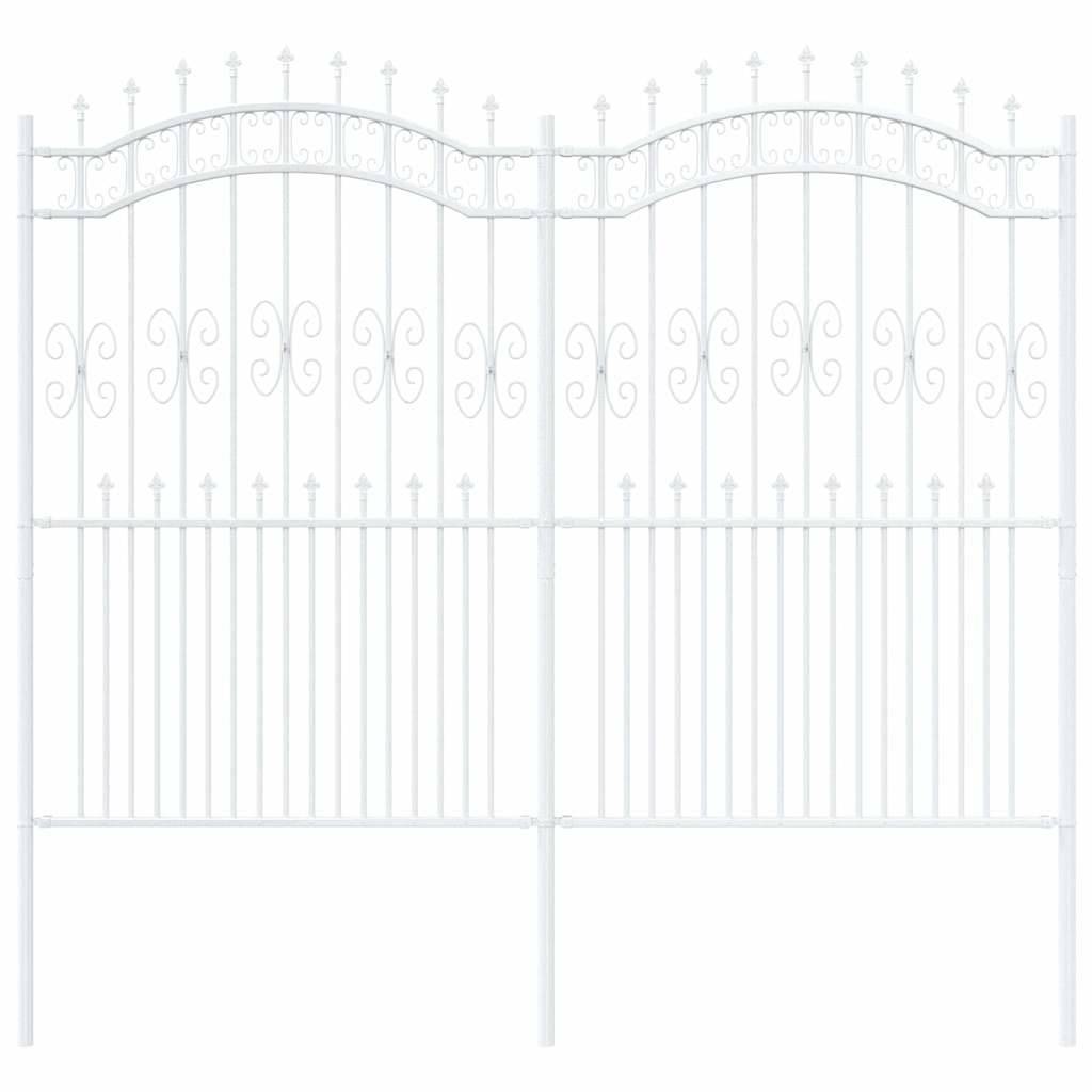 Maison Chic - Clôture de jardin - Panneau de clôture - Palissade Blanc 215 cm Acier peint par poudre g478 - Image 1