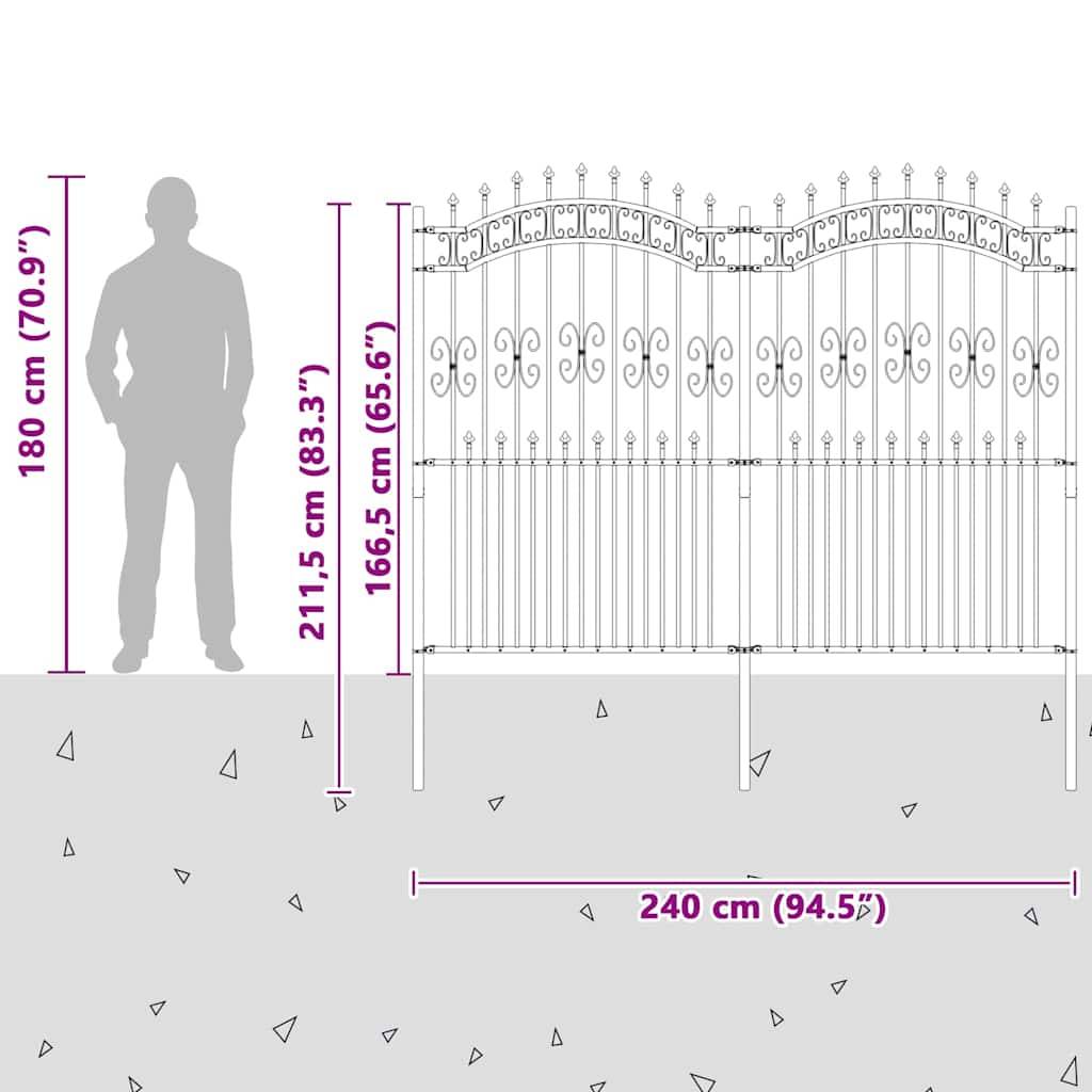 Maison Chic - Clôture de jardin - Panneau de clôture - Palissade Blanc 215 cm Acier peint par poudre g478 - Image 6
