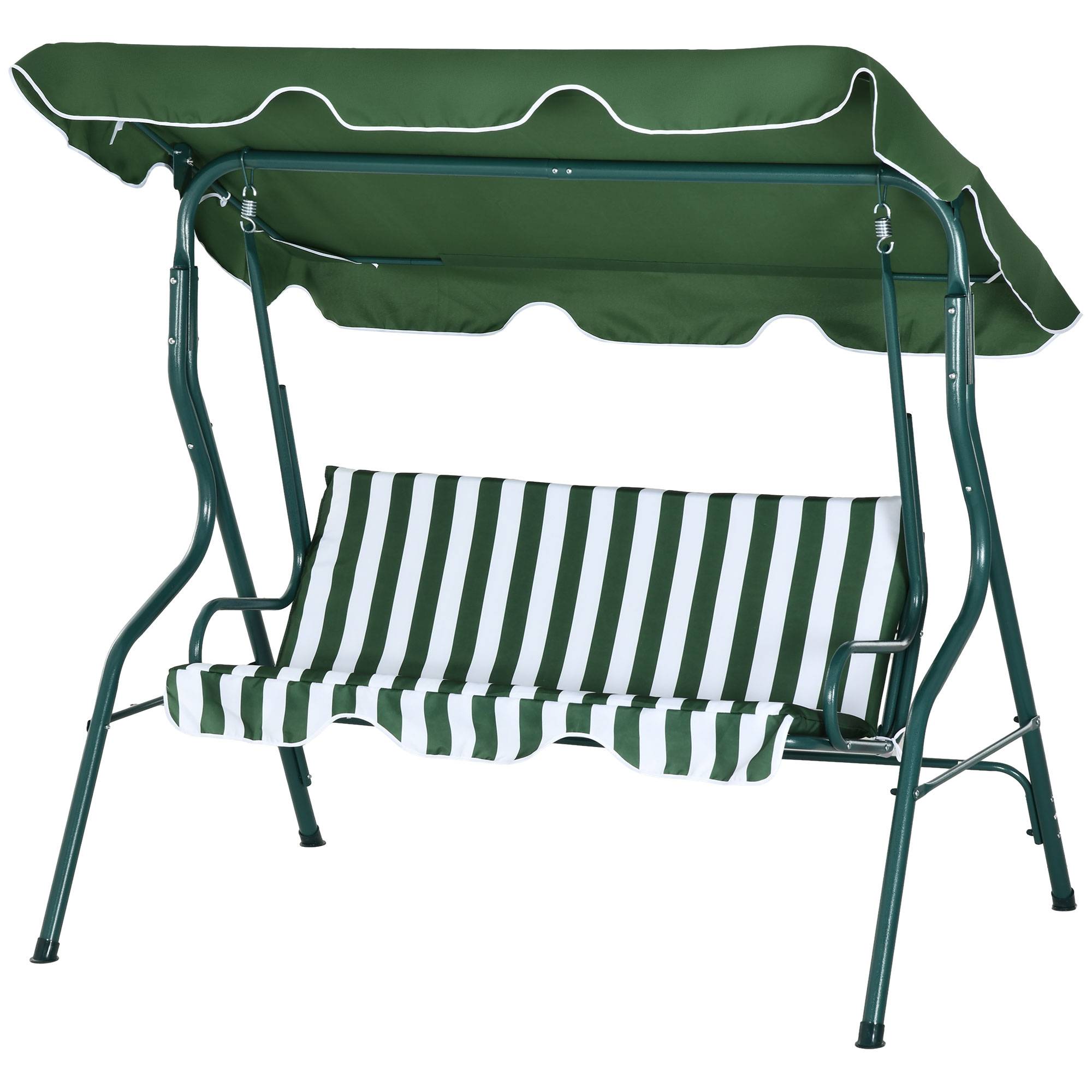Balancelle verte extérieure 170x110x153cm auvent inclinable acier imperméable - Image 2